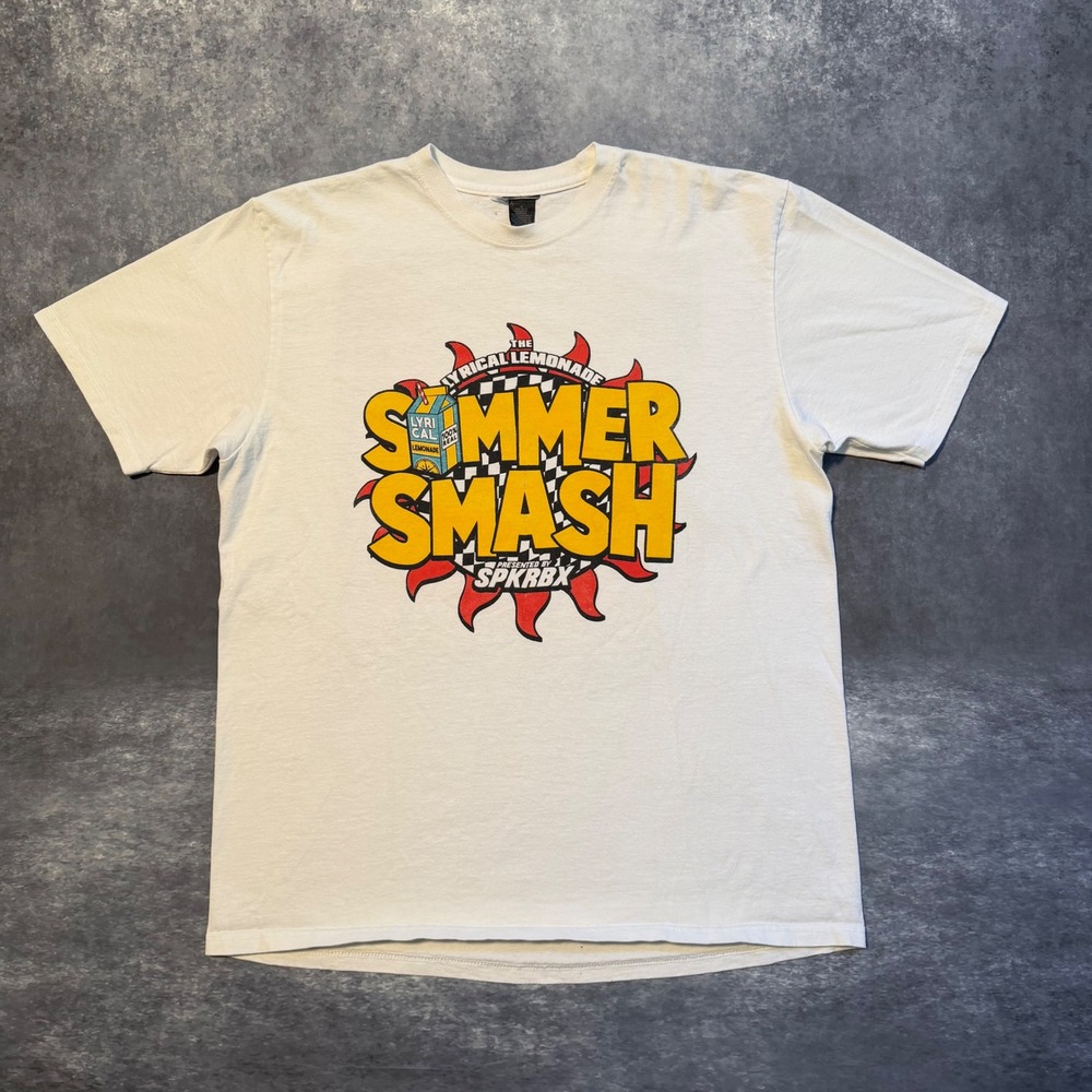 Lyrical Lemonade Summer Smash 2024 Festival T-Shirt Mens Large White Cactus Jack